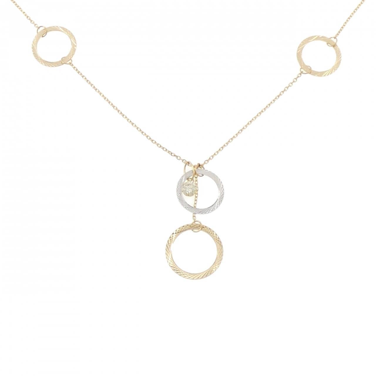 K18YG/K18WG ダイヤモンド ネックレス 0.20CT