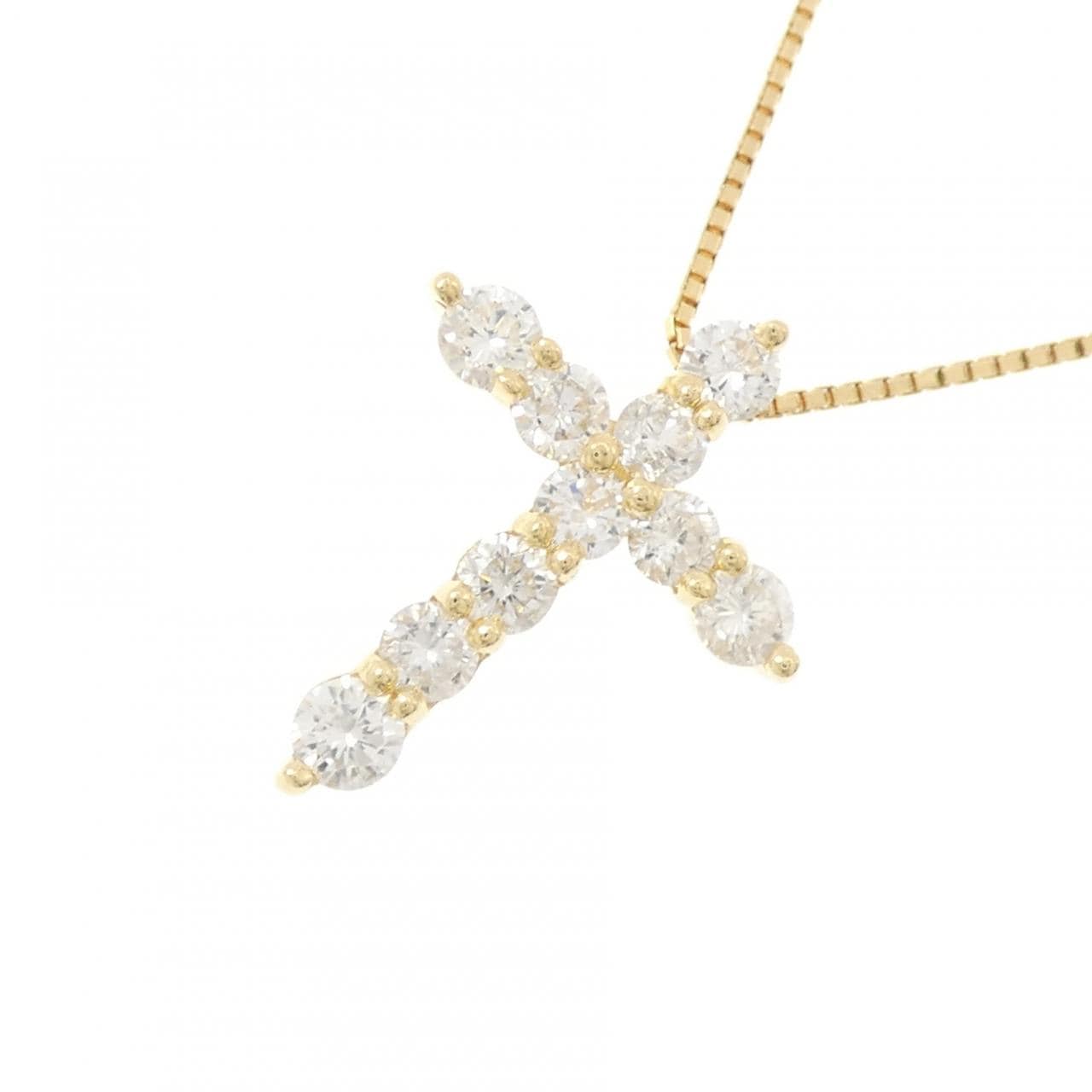 K18YG クロス ダイヤモンド ネックレス 2.0CT