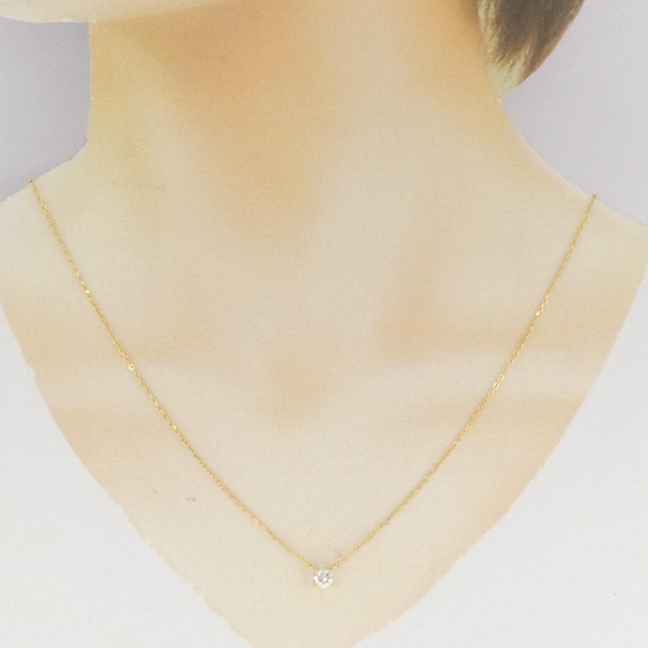 K18YG ソリティア ダイヤモンド ネックレス 0.43CT