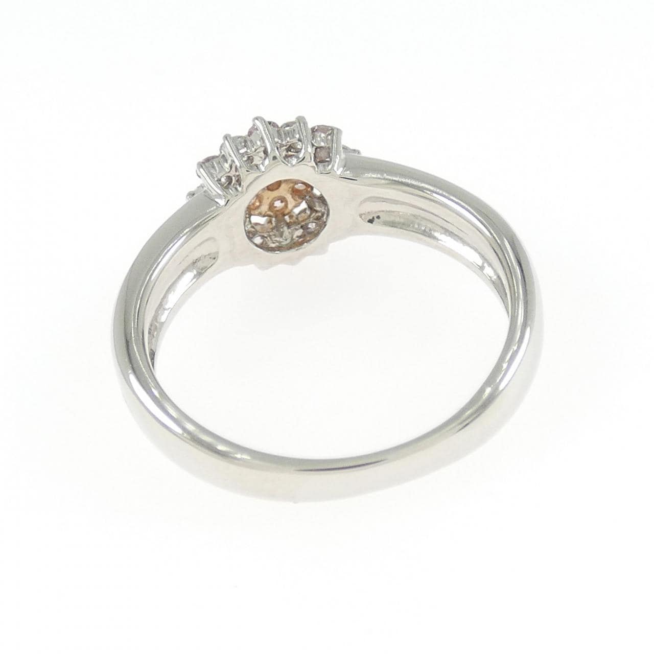 PT900/K18PG花朵鑽石戒指0.20CT