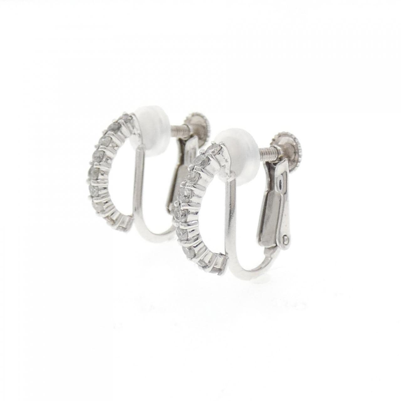 K14WG ダイヤモンド イヤリング