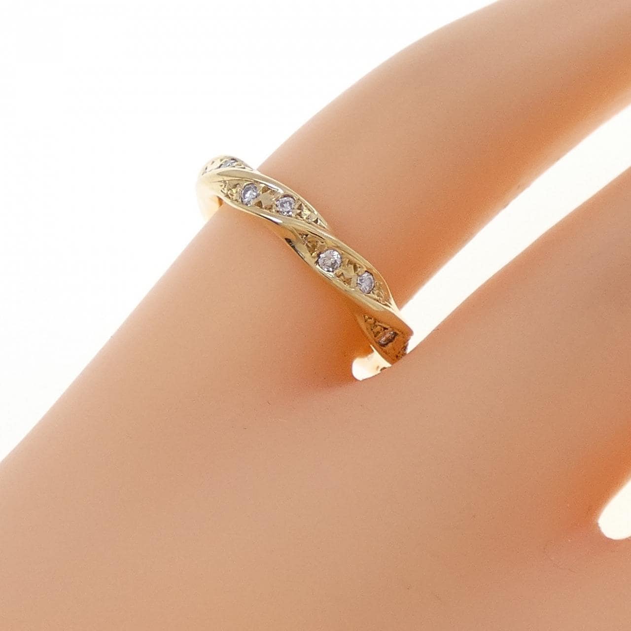 K18YG フルエタニティ ダイヤモンド リング 0.16CT