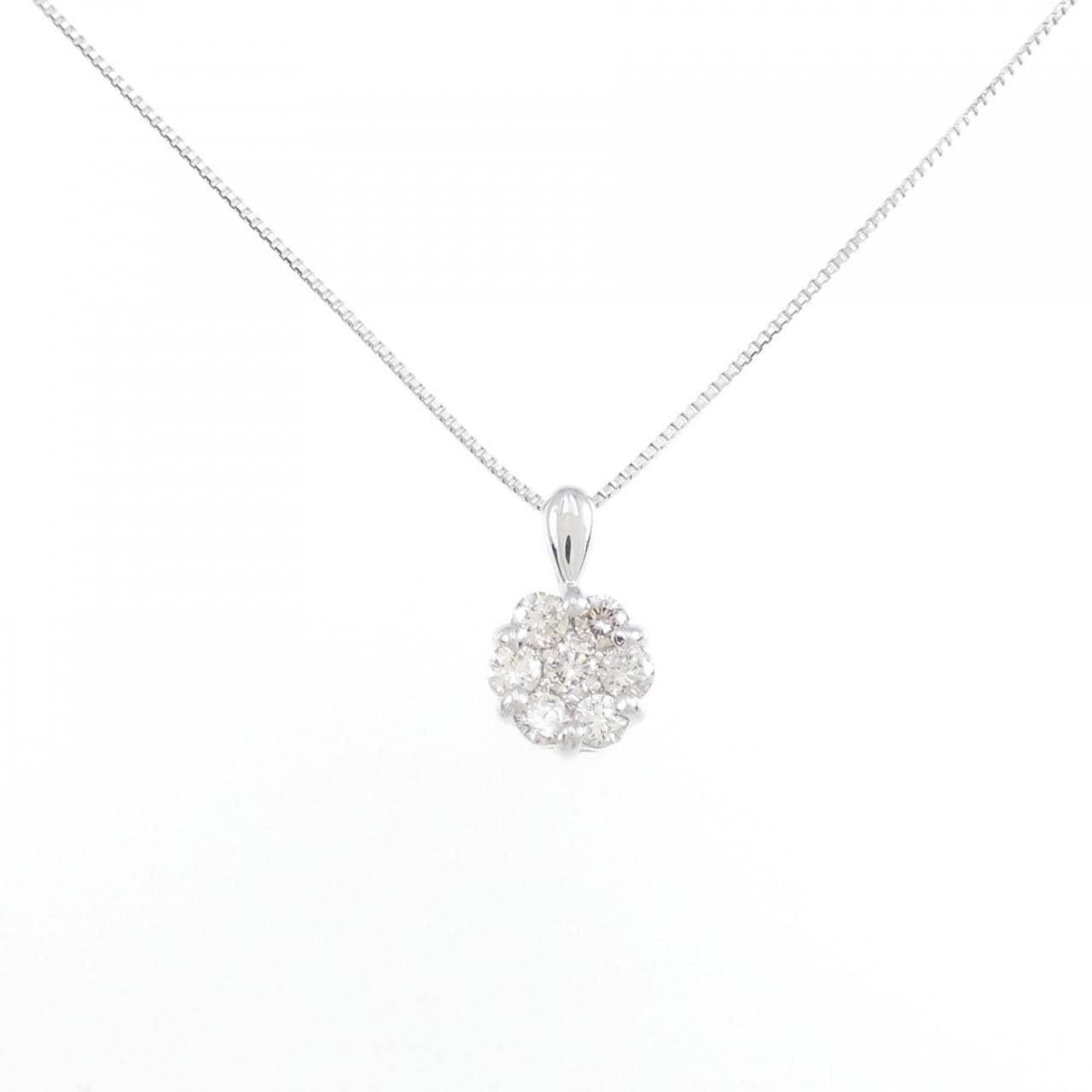 コメ兵｜K18WG フラワー ダイヤモンド ネックレス 0.30CT｜ジュエリー