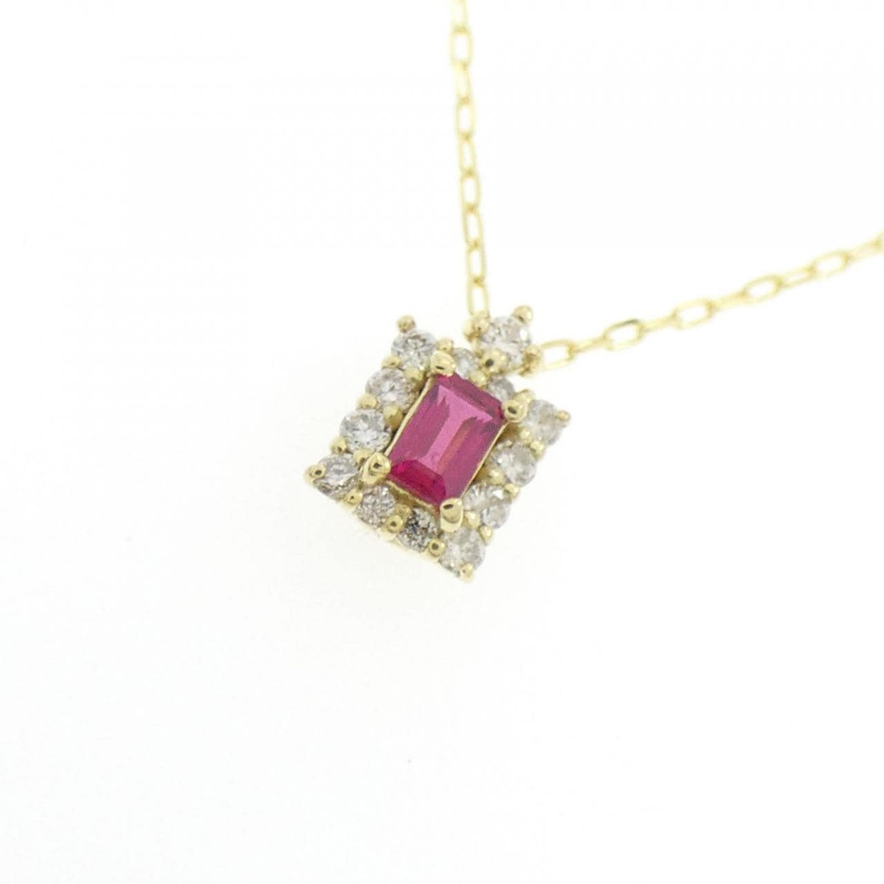 【新品】K18YG ルビー ネックレス 0.08CT