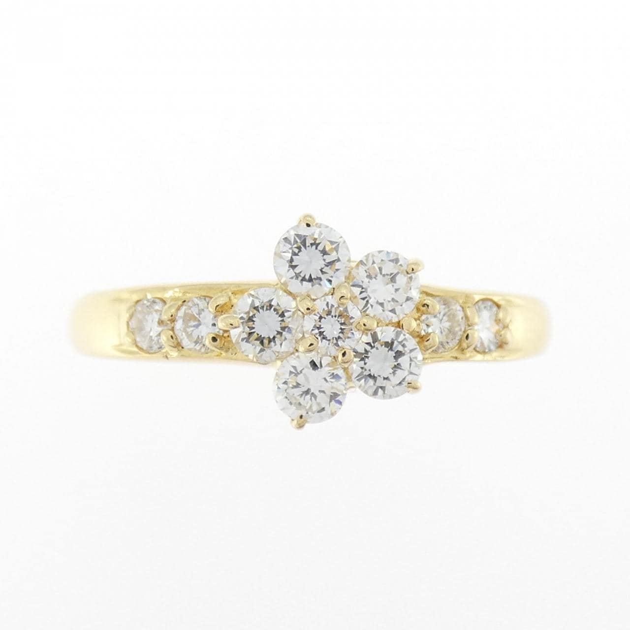 K18YG フラワー ダイヤモンド リング 0.51CT