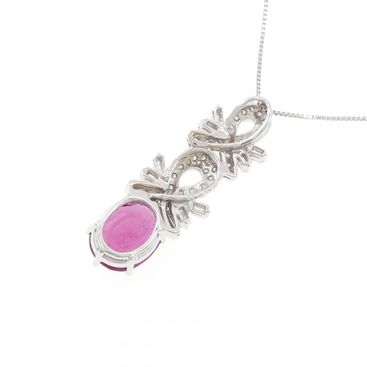 K18WG ルベライトトルマリン ネックレス 3.87CT