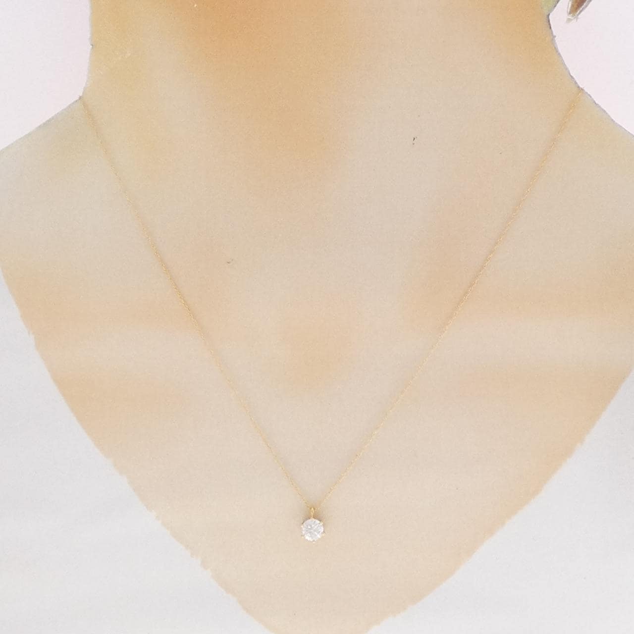 K18YG ソリティア ダイヤモンド ネックレス 0.48CT