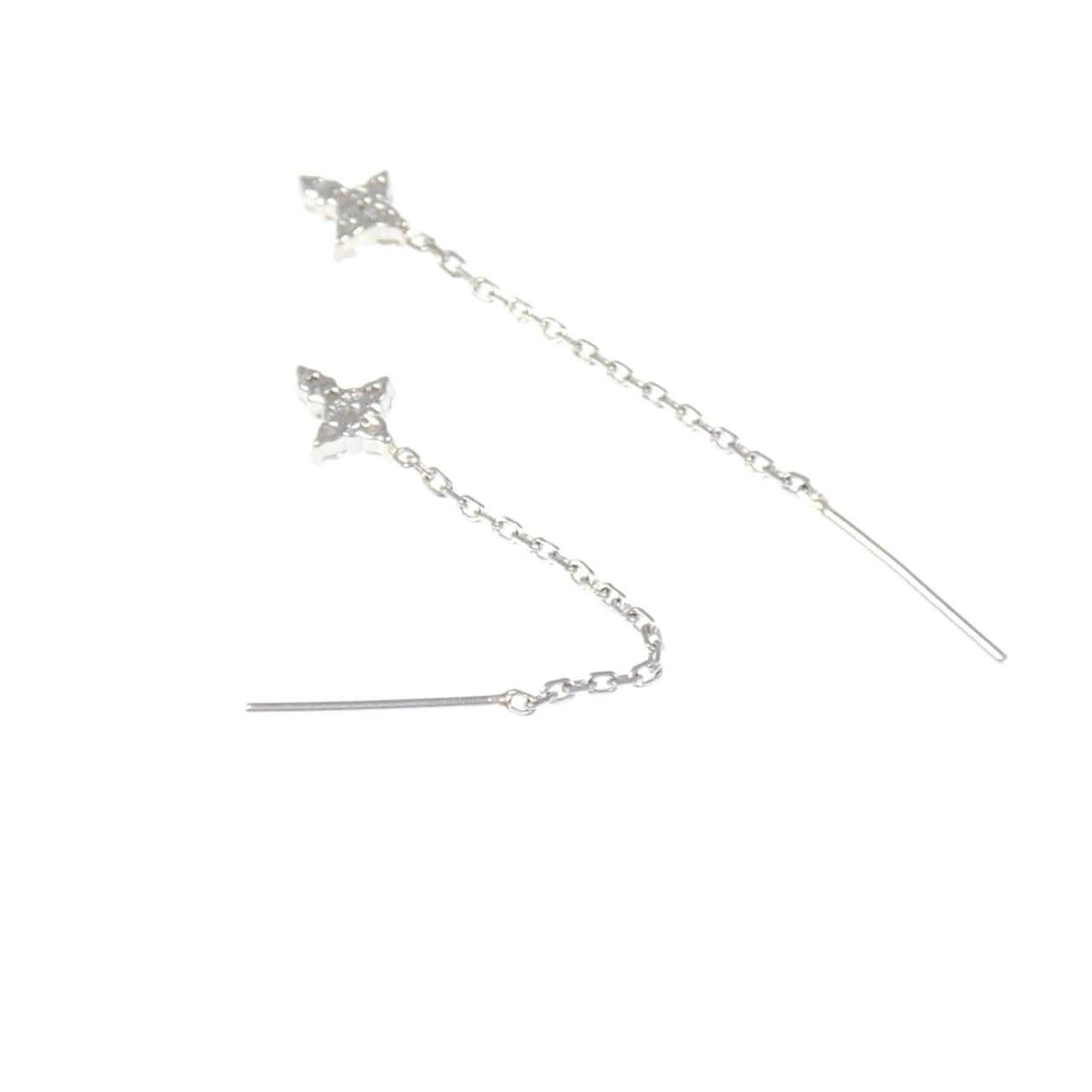 PT900 Cross Diamond Earrings 0.08CT
