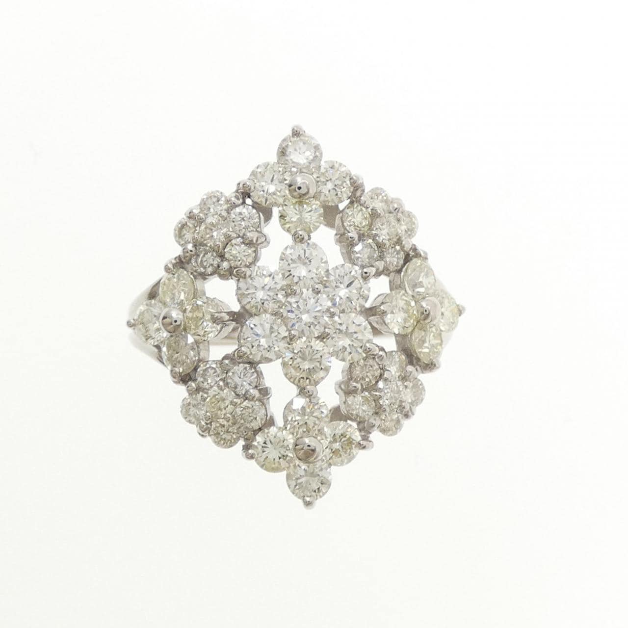 PT900 フラワー ダイヤモンド リング 2.00CT