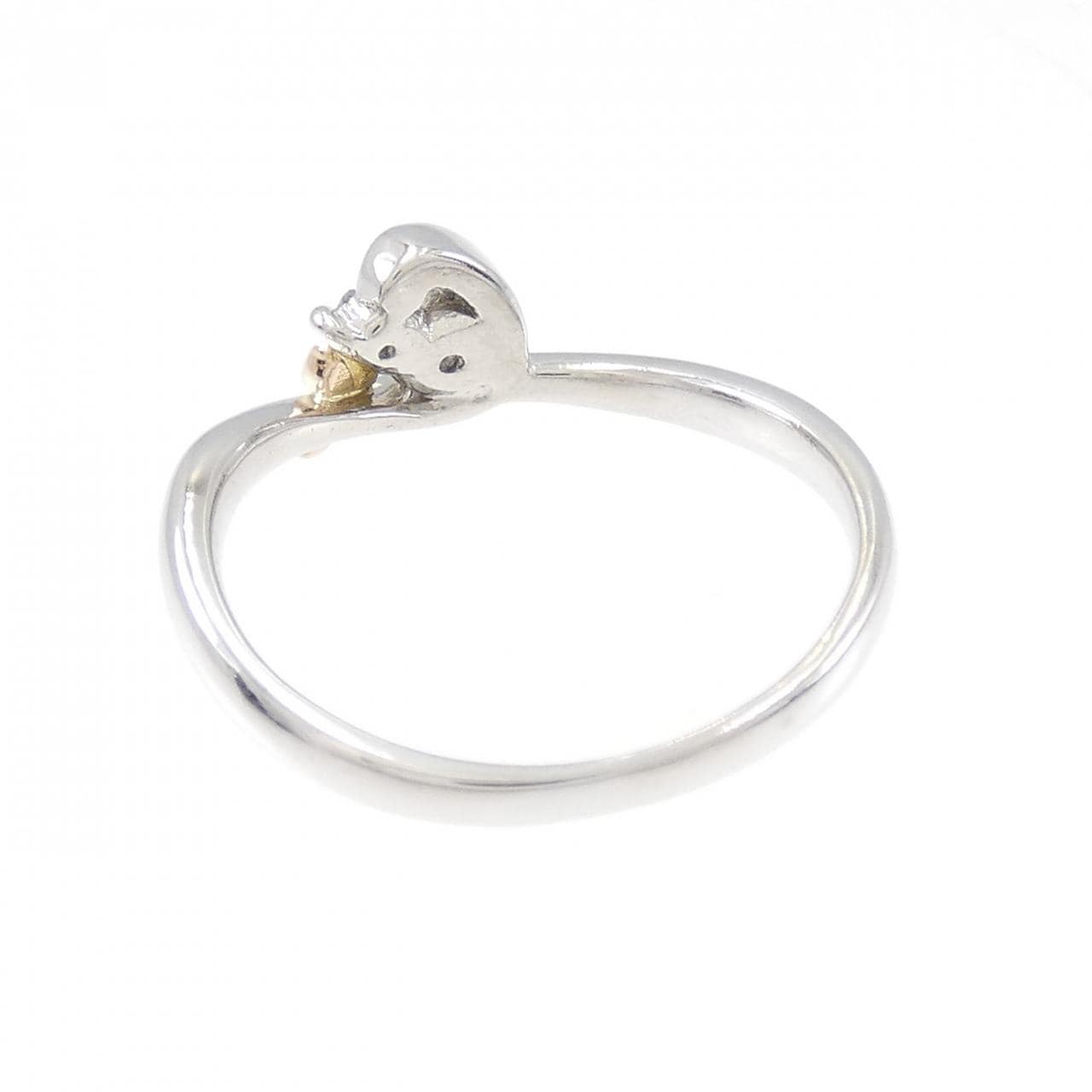 PT900/K18PG バタフライ ダイヤモンド リング 0.10CT