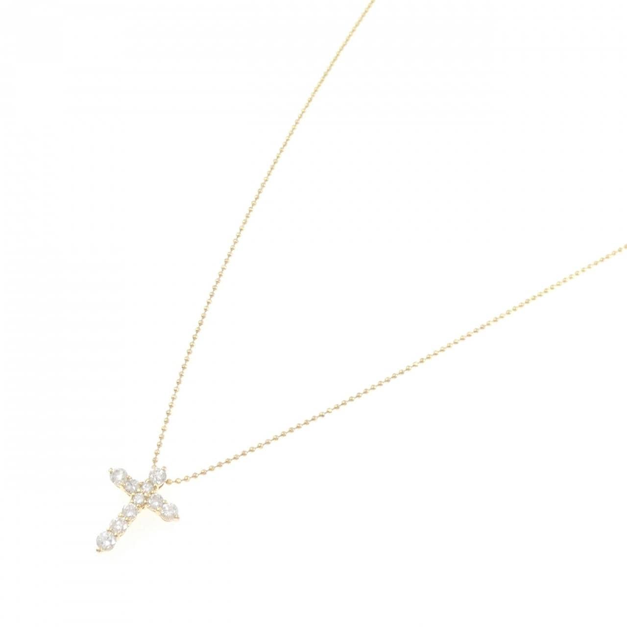 K18YG クロス ダイヤモンド ネックレス 0.50CT