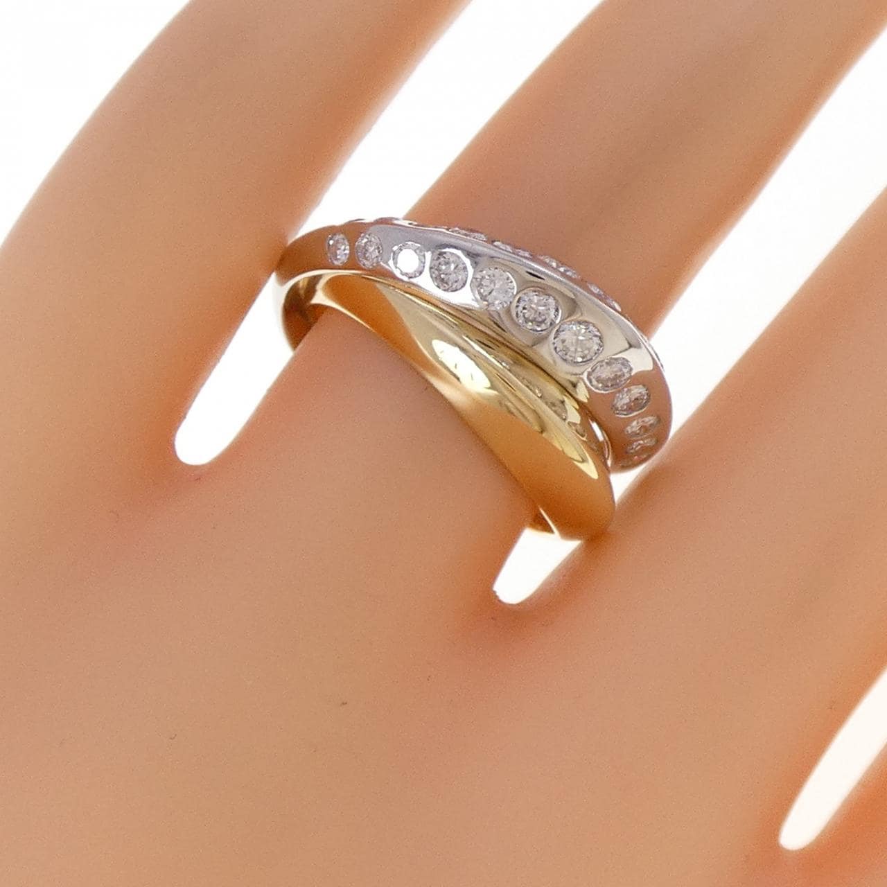 K18YG/PT900 ダイヤモンド リング 0.87CT