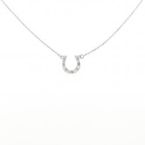 K10WG ホースシュー ダイヤモンド ネックレス 0.05CT