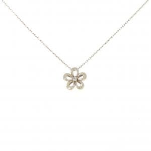K10YG フラワー ダイヤモンド ネックレス 0.01CT