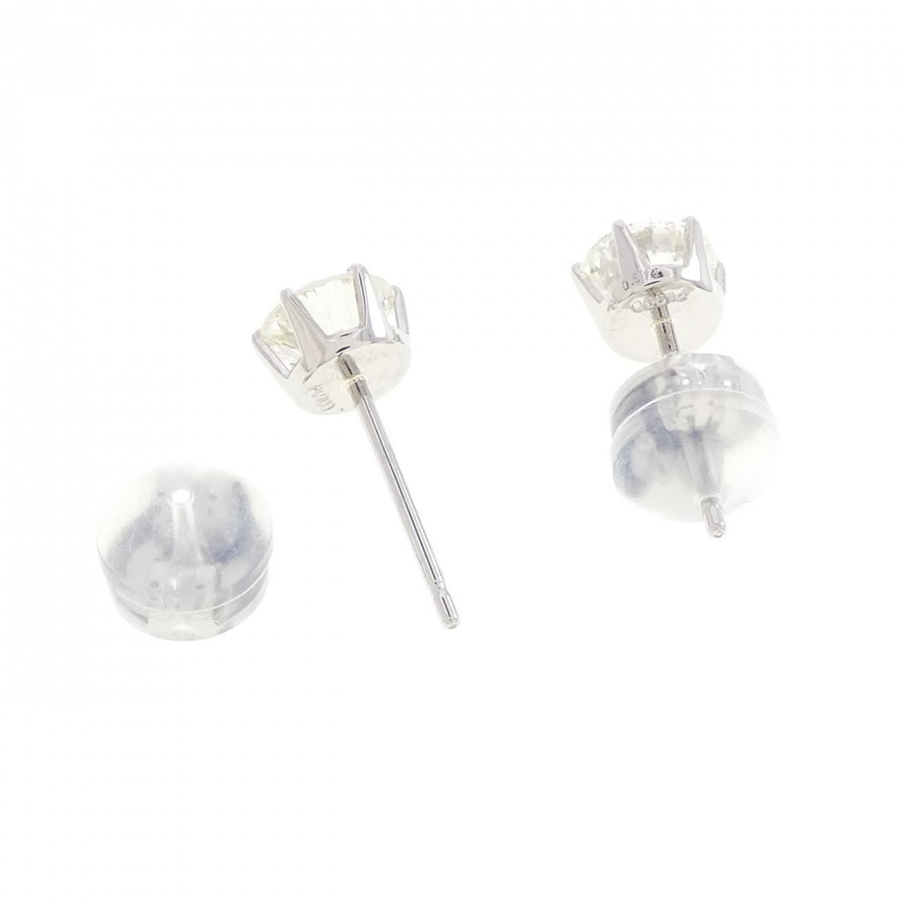 PT900 ダイヤモンド ピアス 0.509CT 0.514CT K VS2-SI2 VG-GOOD