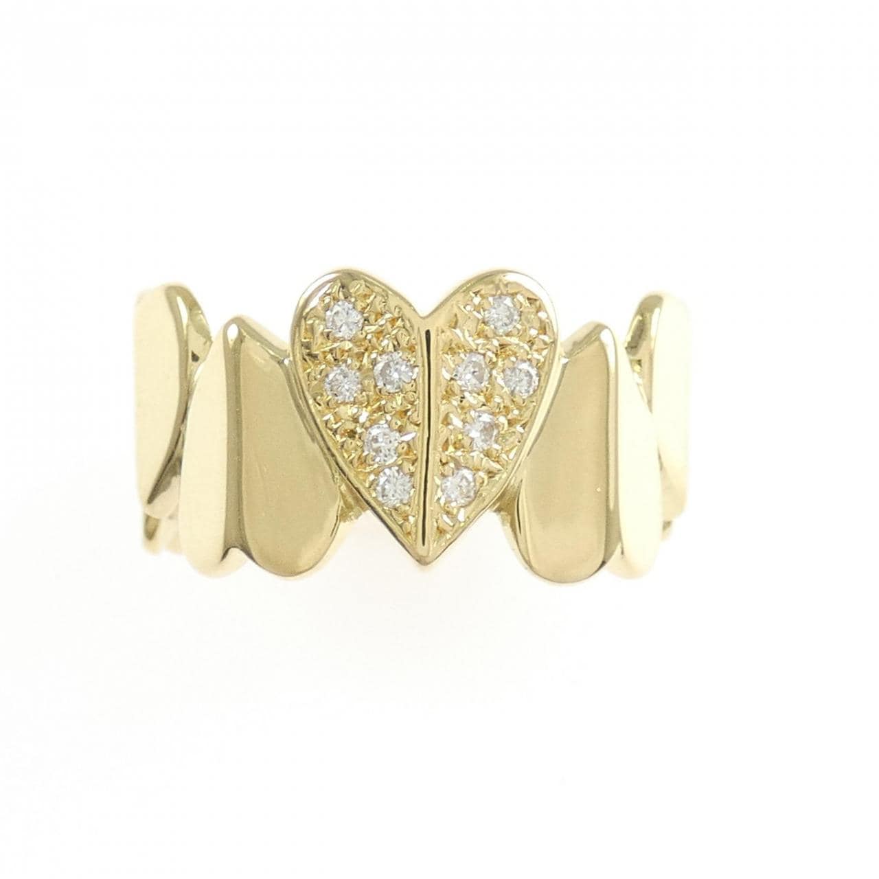 K18YG ハート ダイヤモンド リング 0.17CT