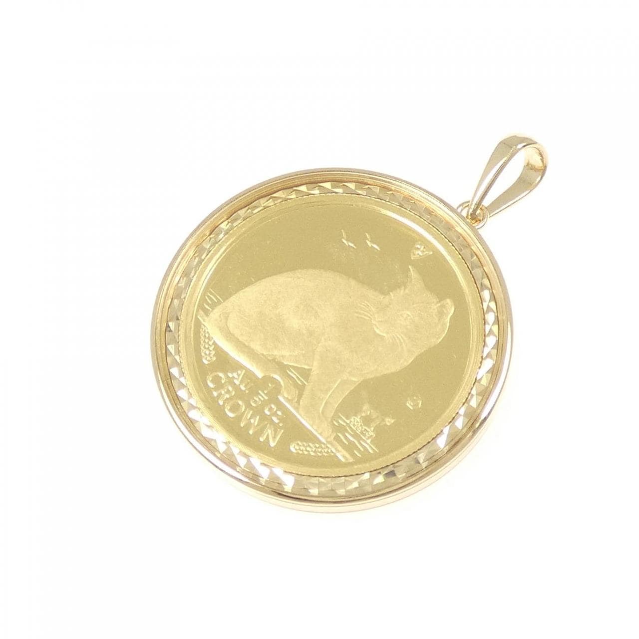 K18YG(枠) コイン ペンダント