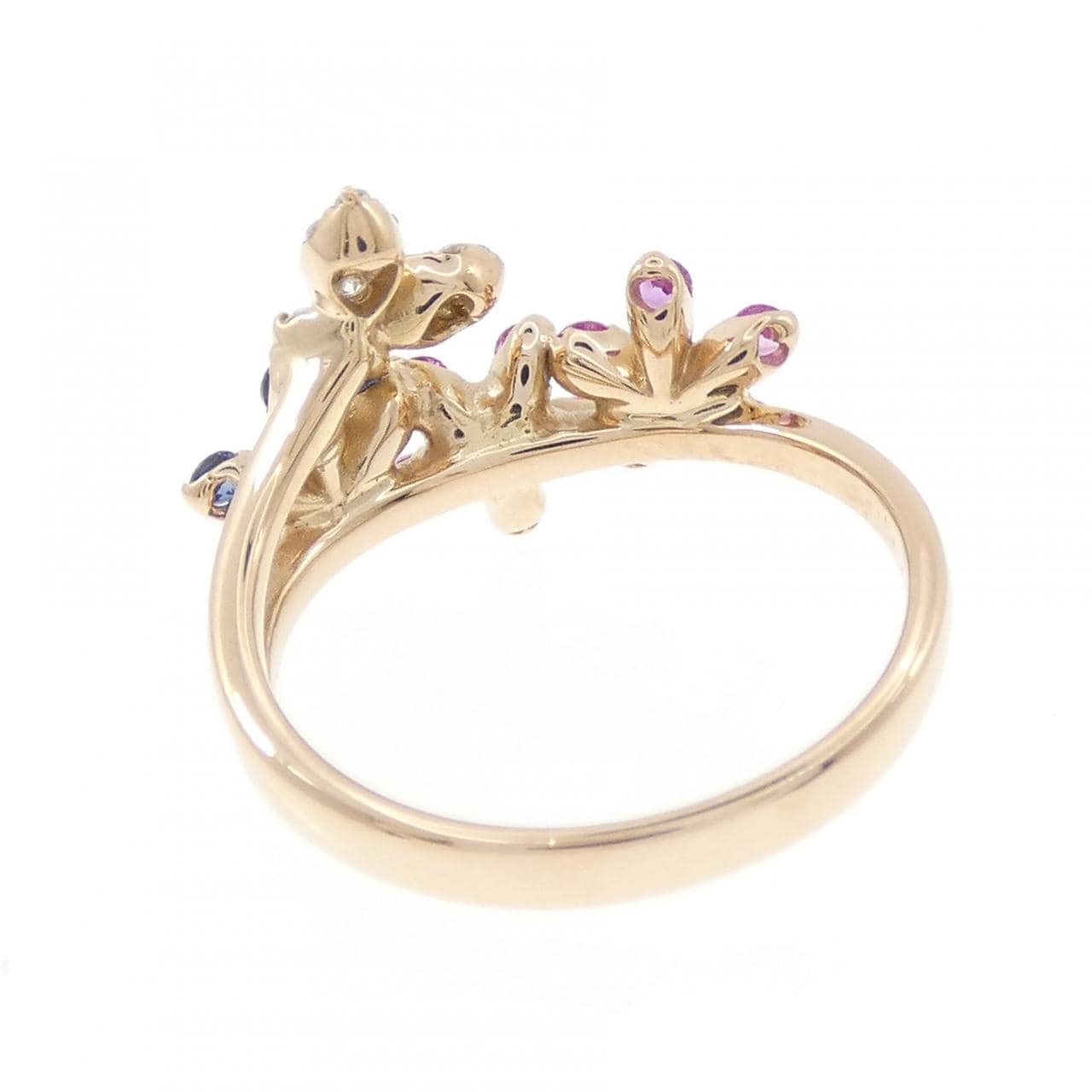 ポンテヴェキオ フラワー サファイヤ リング 0.24CT