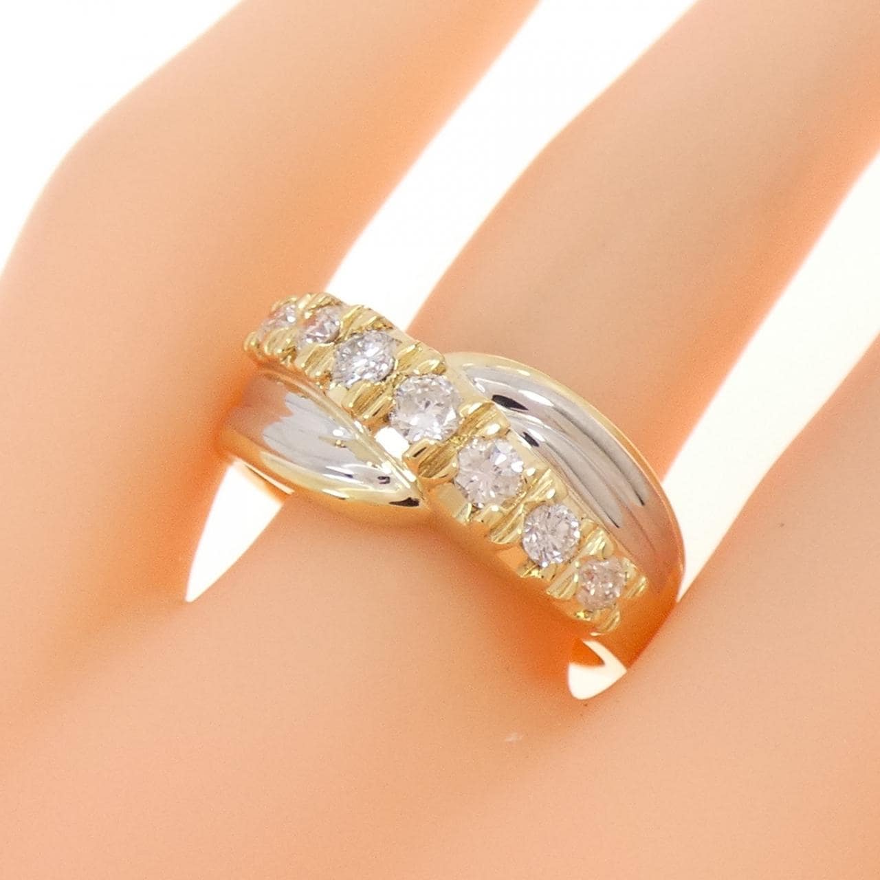 K18YG/PT850 ダイヤモンド リング 0.51CT