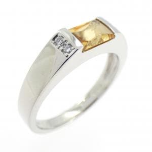 K18WG シトリン リング 0.52CT
