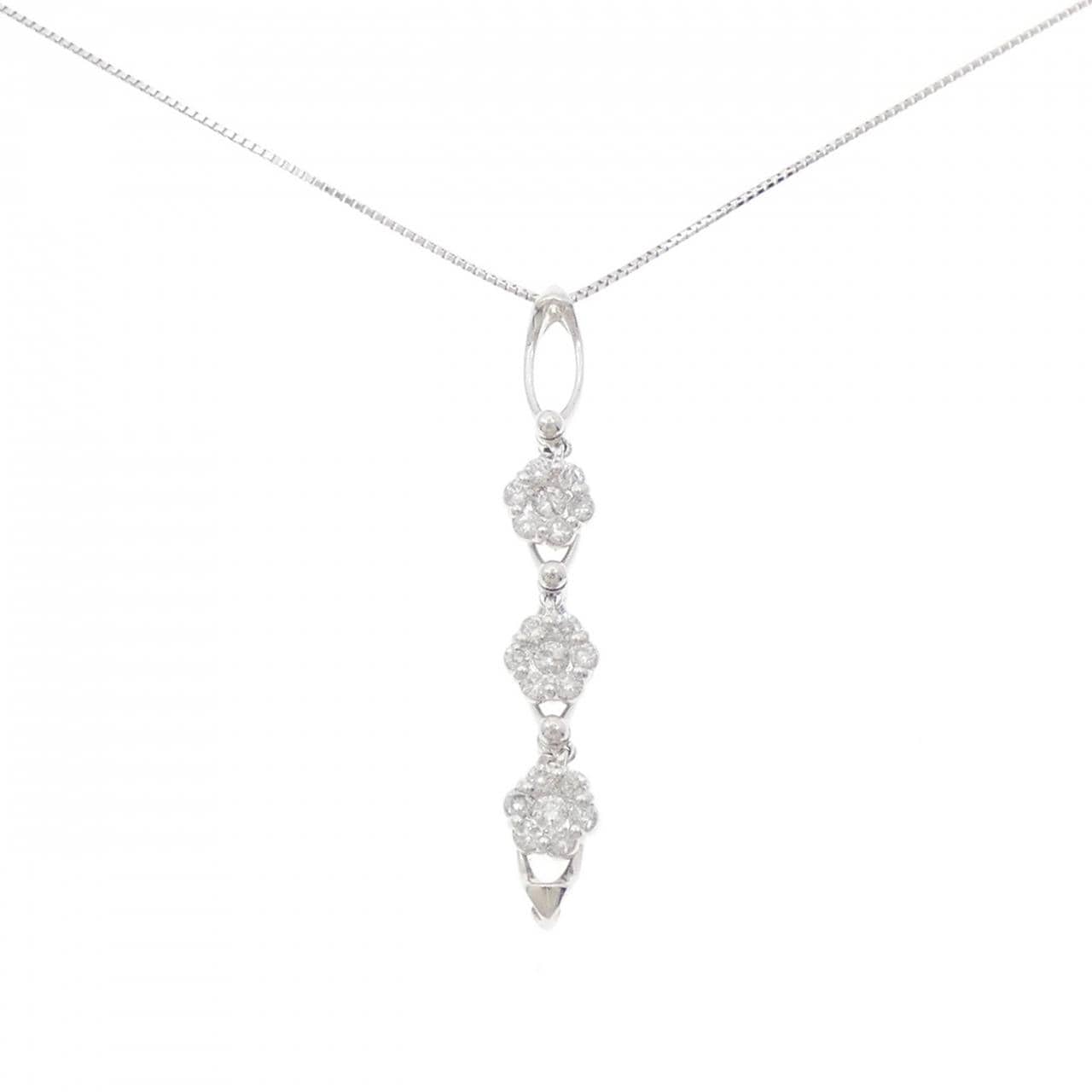 K14WG/K18WG 2WAY ダイヤモンド ネックレス 0.70CT