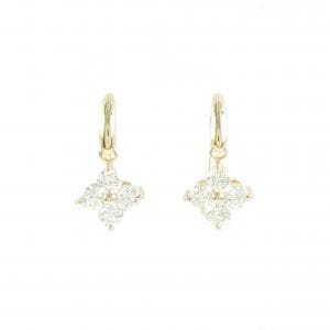 【リメイク】K18YG フラワー ダイヤモンド ピアス 1.00CT