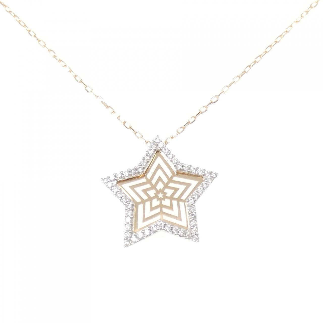 K18PG/K18WG スター ダイヤモンド ネックレス 0.25CT