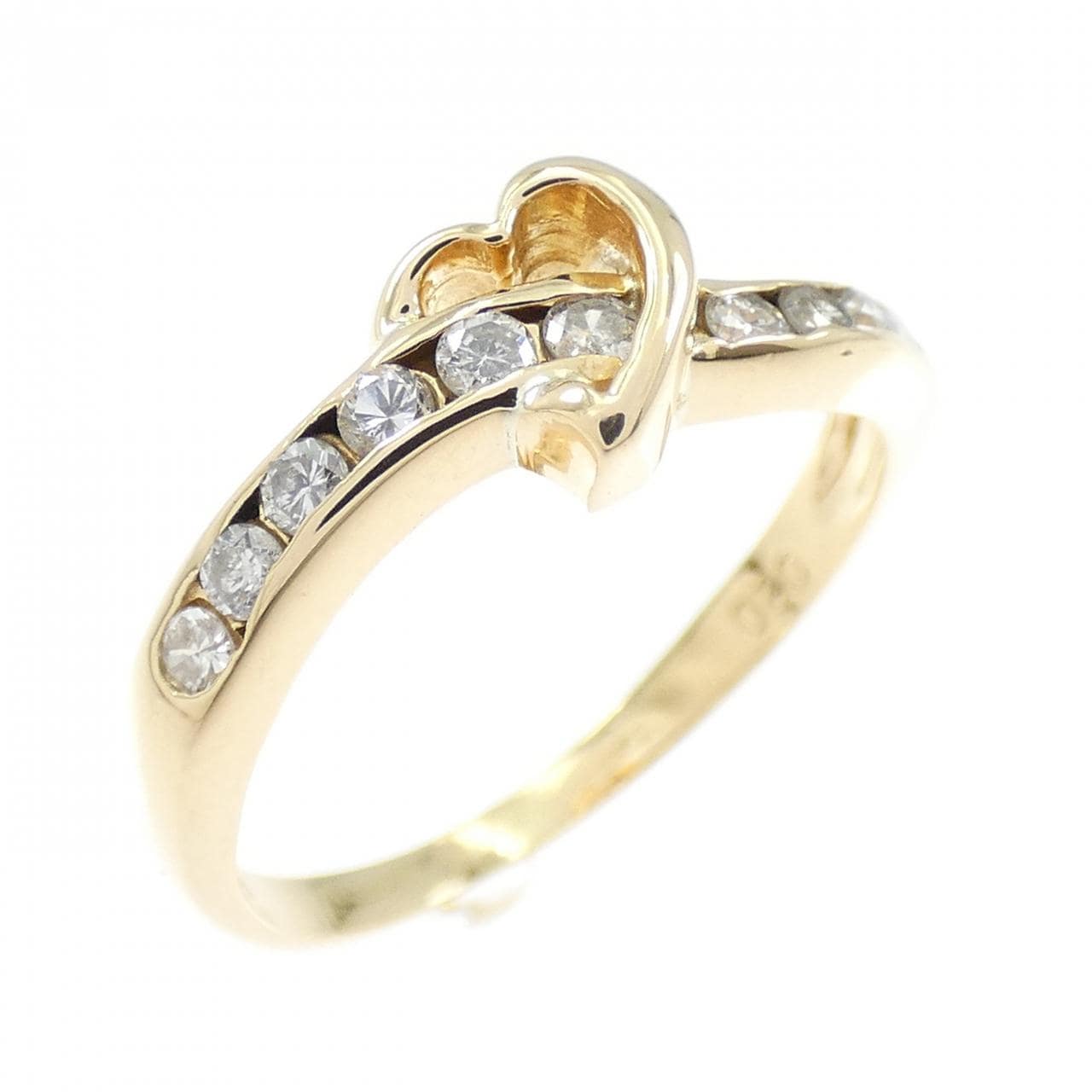 K18YG ハート ダイヤモンド リング 0.20CT