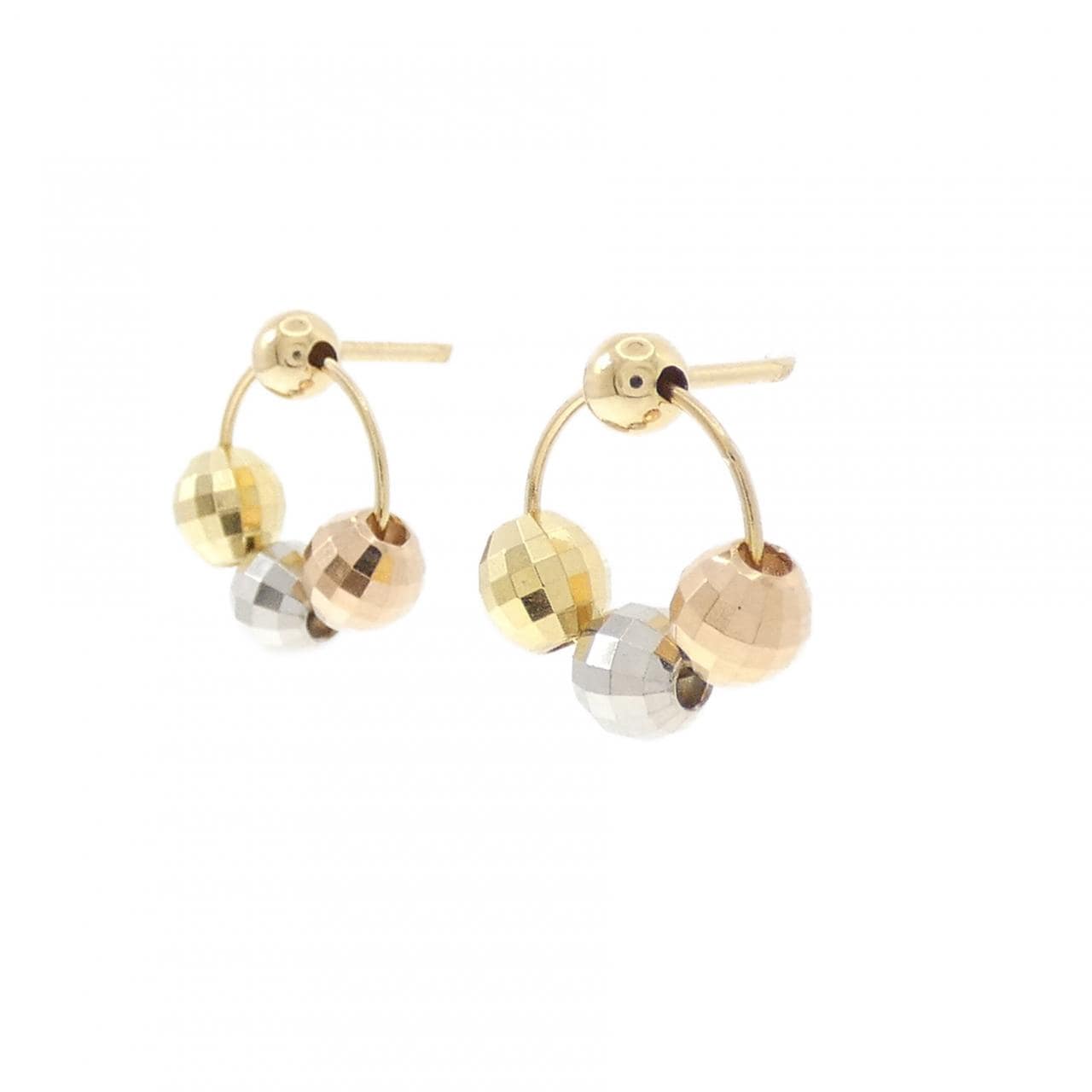 K18スリーカラー ピアス