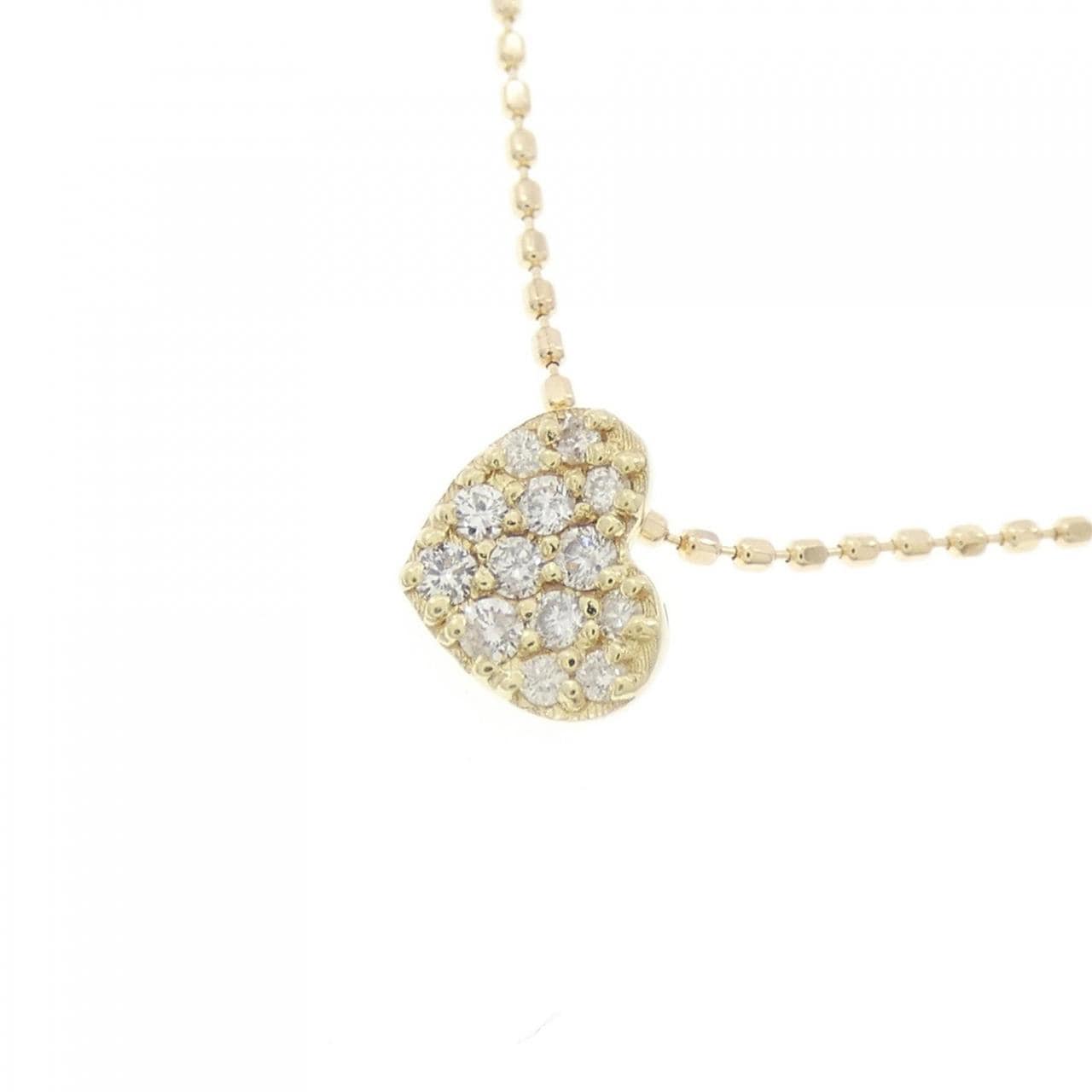 K10YG ハート ダイヤモンド ネックレス 0.10CT