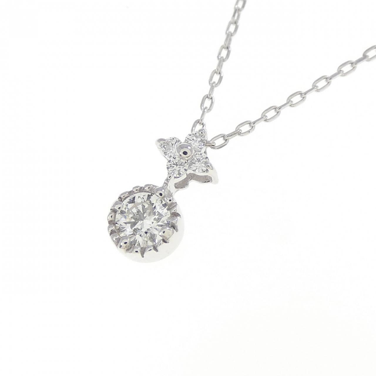 K10WG ダイヤモンド ネックレス 0.10CT