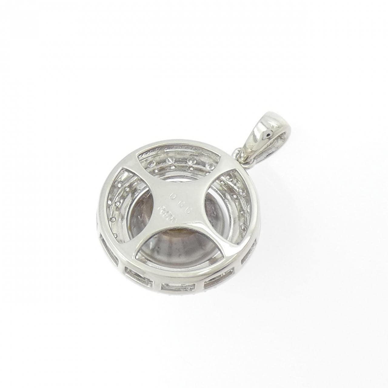 PT900 黒蝶パール ペンダント 12.9mm