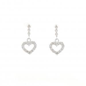 K18WG ハート ダイヤモンド ピアス 0.22CT