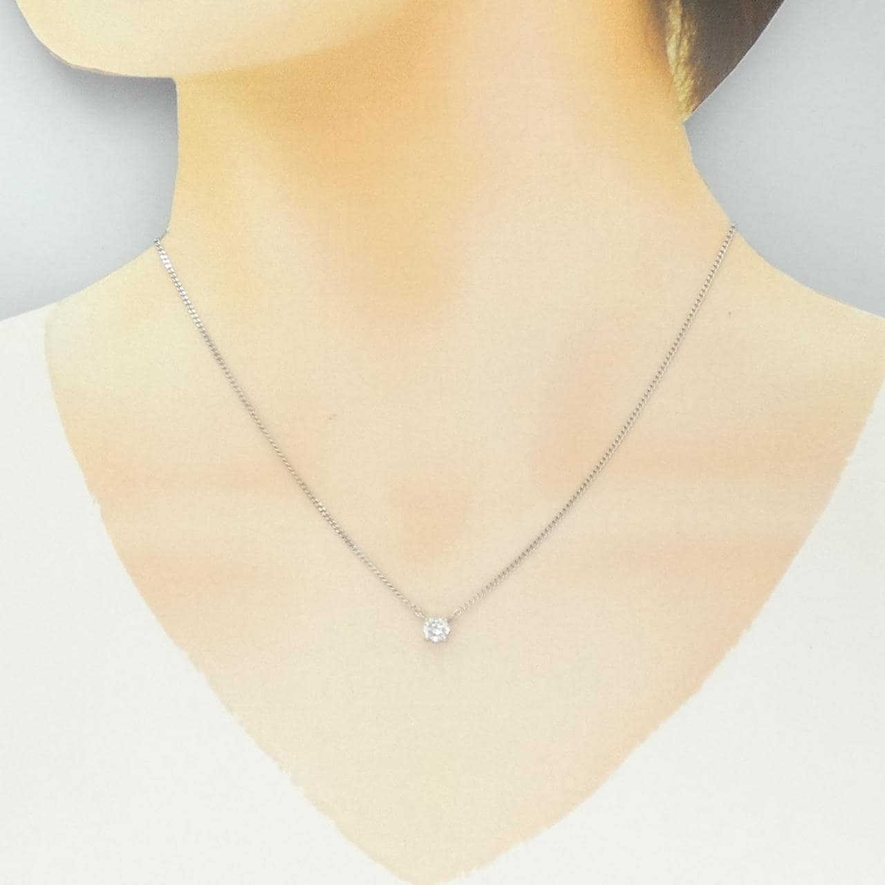 PT850 ソリティア ダイヤモンド ネックレス 0.42CT