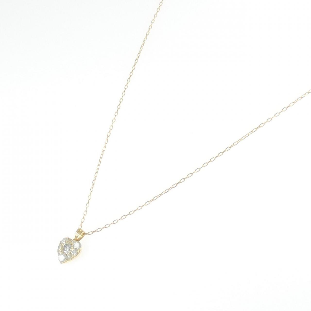 K18YG ハート ダイヤモンド ネックレス 0.50CT