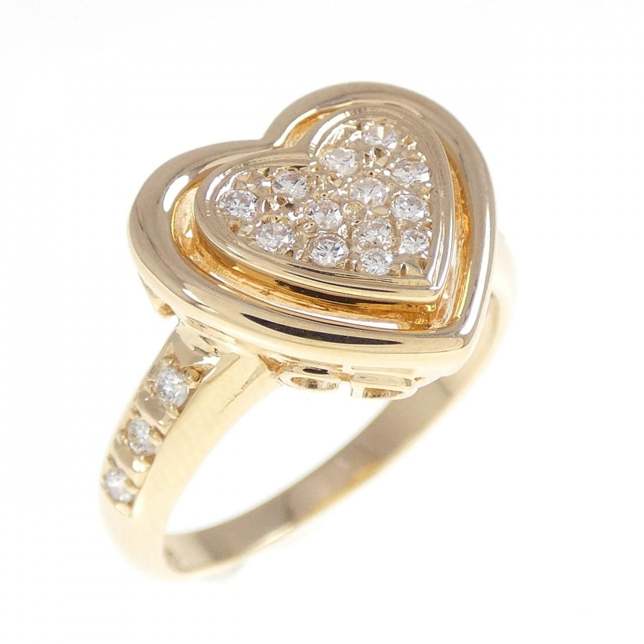 K18PG ハート ダイヤモンド リング 0.22CT
