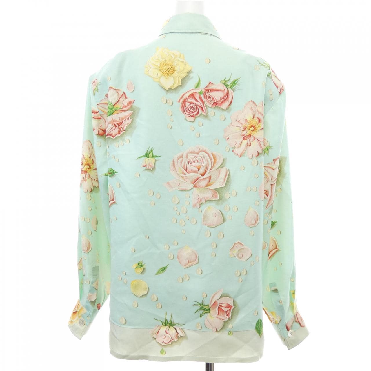 【ヴィンテージ】エルメス HERMES LA ROSEE ツイルレーヌ. シャツ