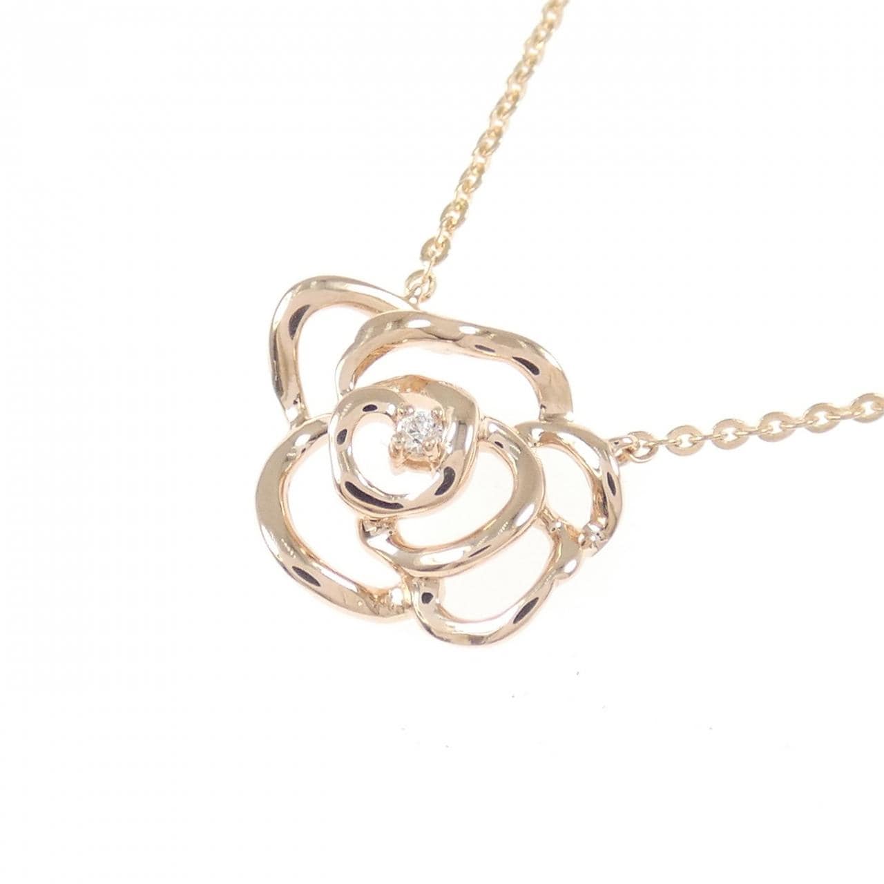 585PG/585YG ローズ ダイヤモンド ネックレス