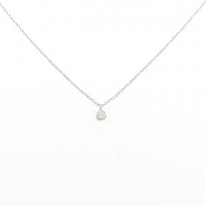 K18WG ソリティア ダイヤモンド ネックレス 0.10CT
