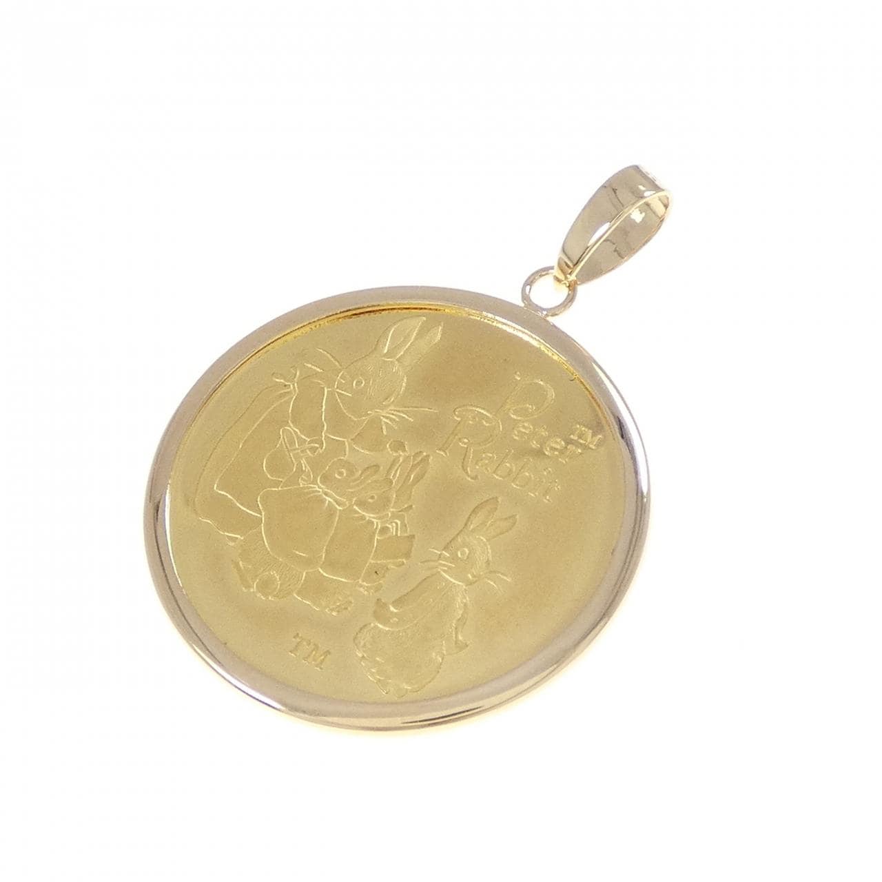 K18YG (frame) coin pendant