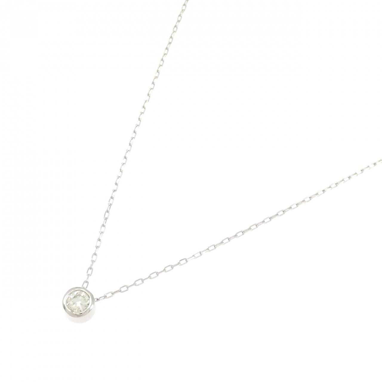 PT900/PT850 ソリティア ダイヤモンド ネックレス 0.19CT