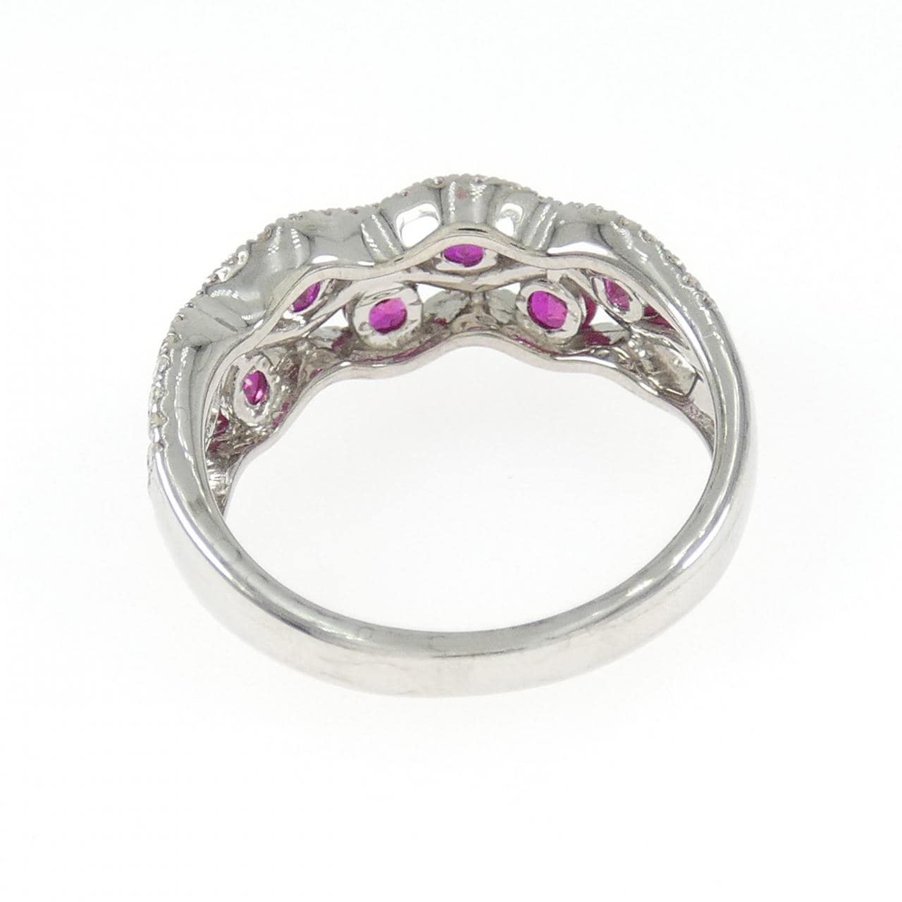 K18WG ルビー リング 0.80CT