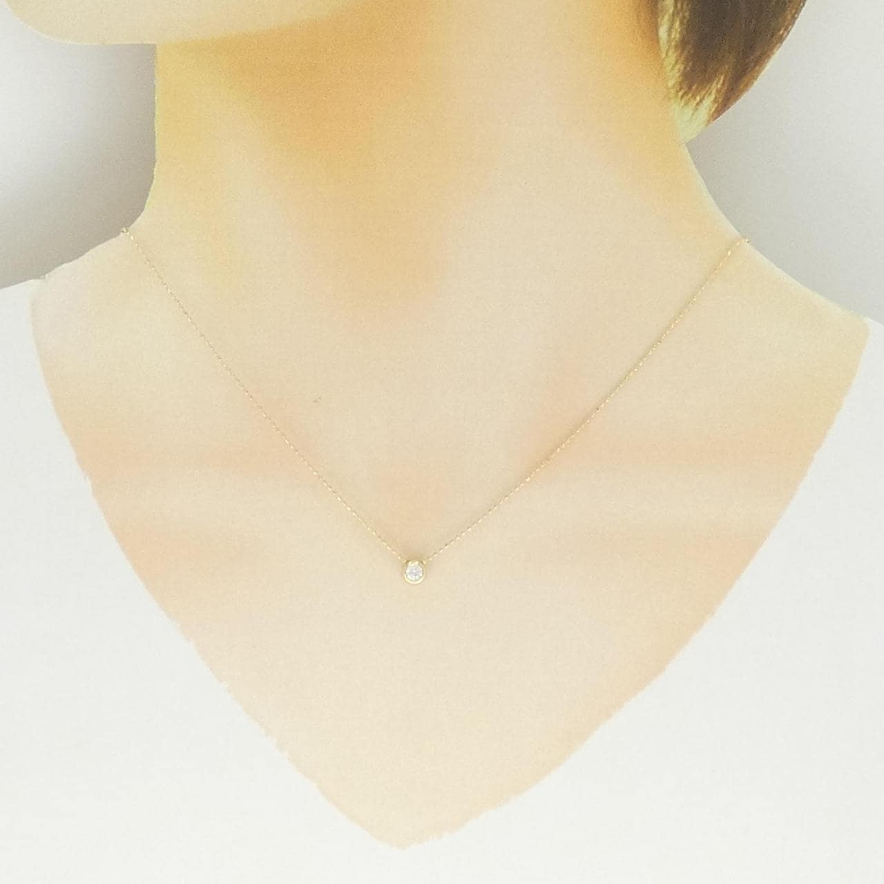 K18YG ダイヤモンド ネックレス 0.13CT