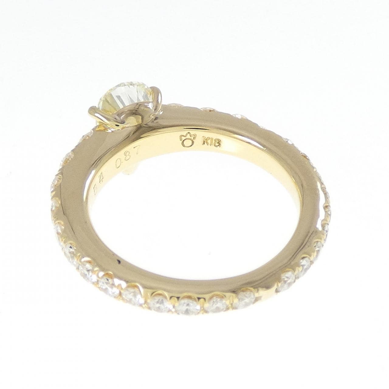 K18YG ダイヤモンド リング 1.054CT L VS2 ペアシェイプ