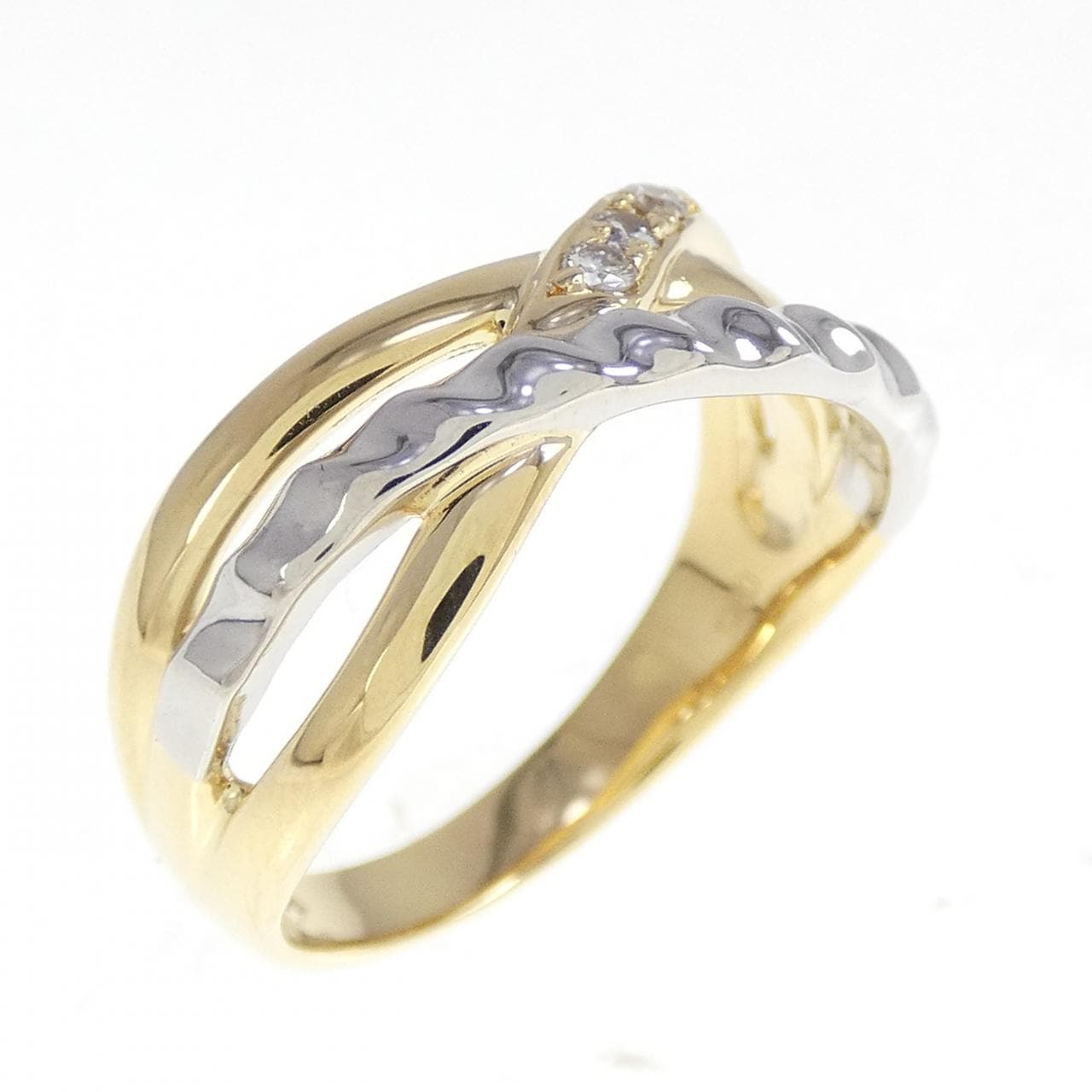 K18YG/PT900 ダイヤモンド リング 0.05CT