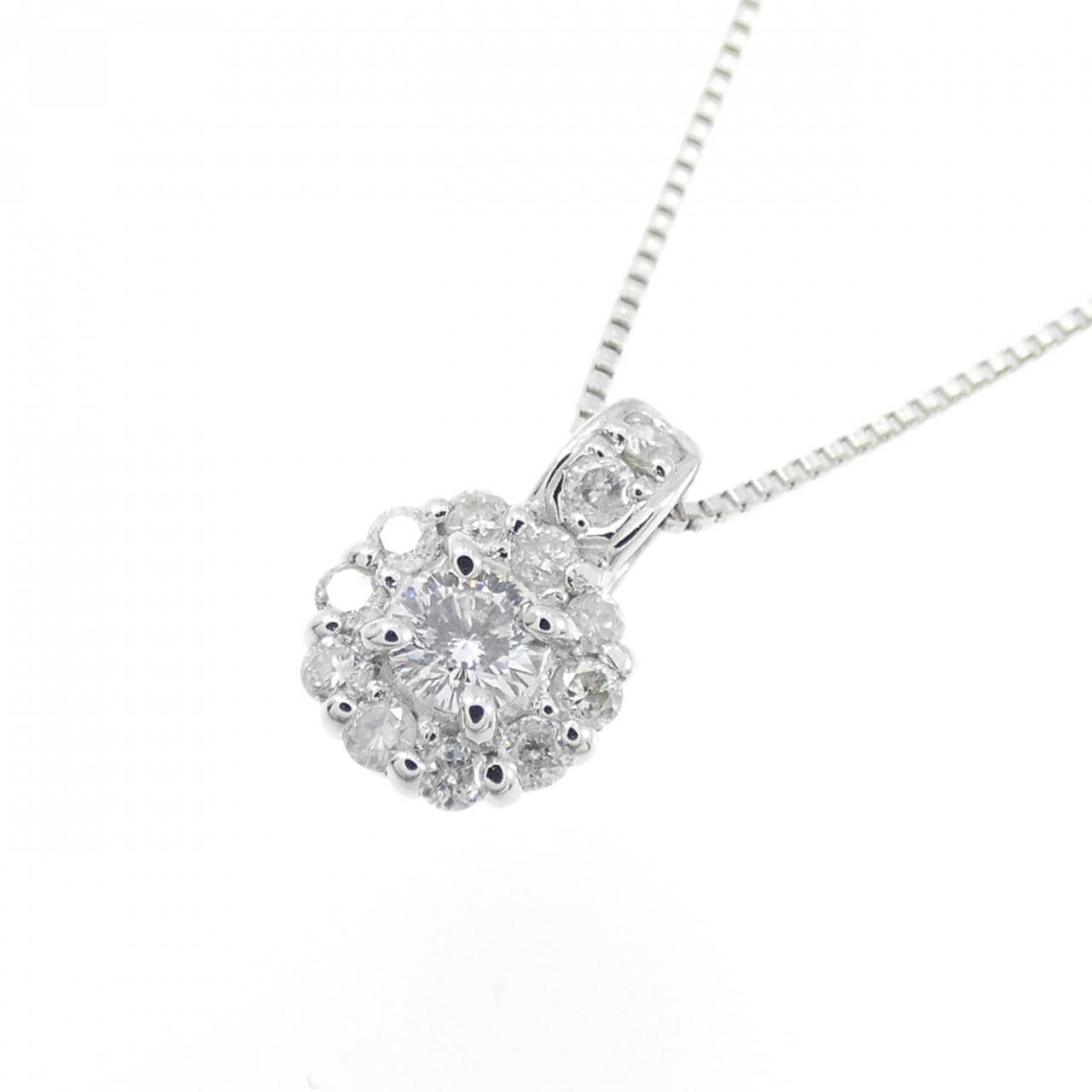 K18WG ダイヤモンド ネックレス 0.11CT
