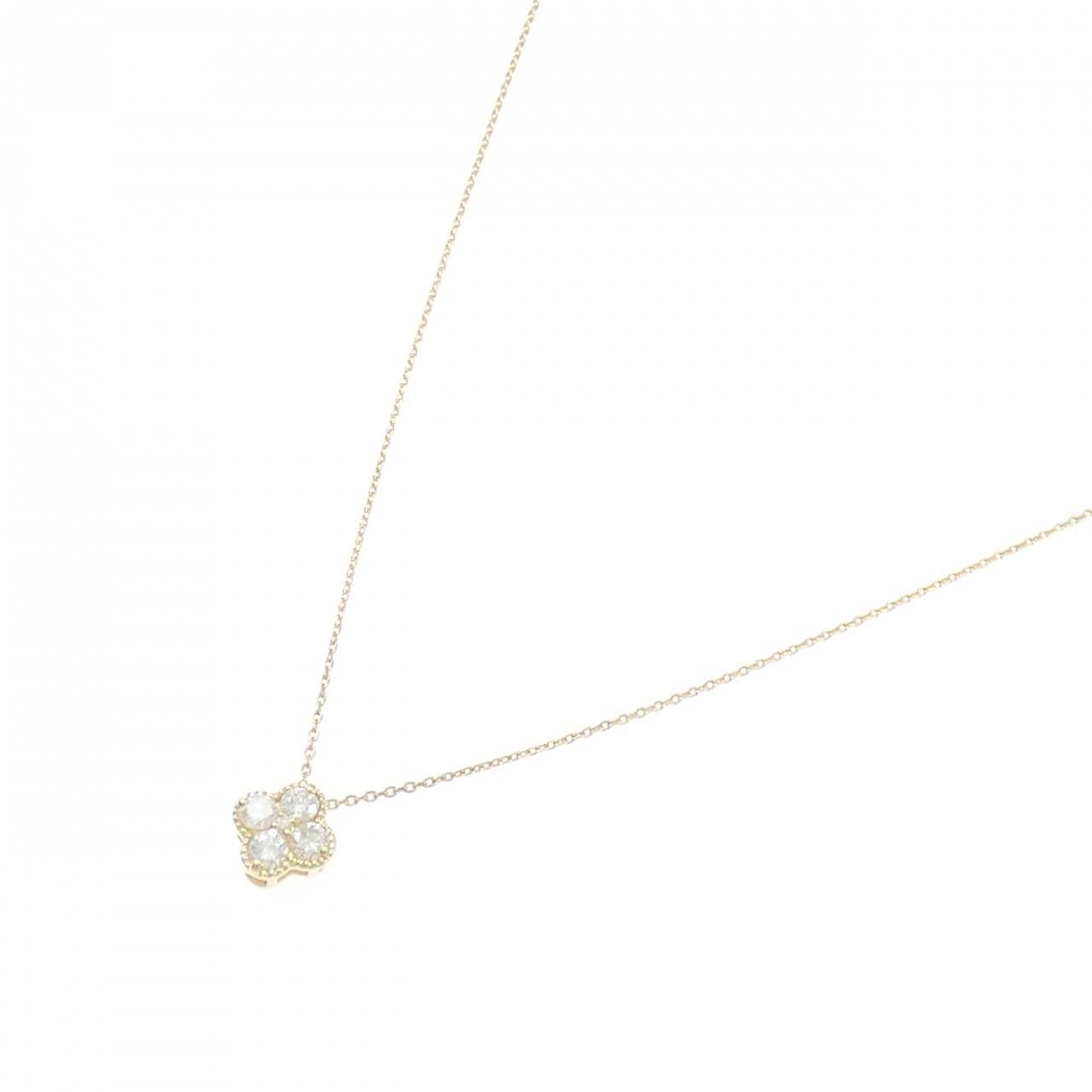 K18YG フラワー ダイヤモンド ネックレス 0.33CT
