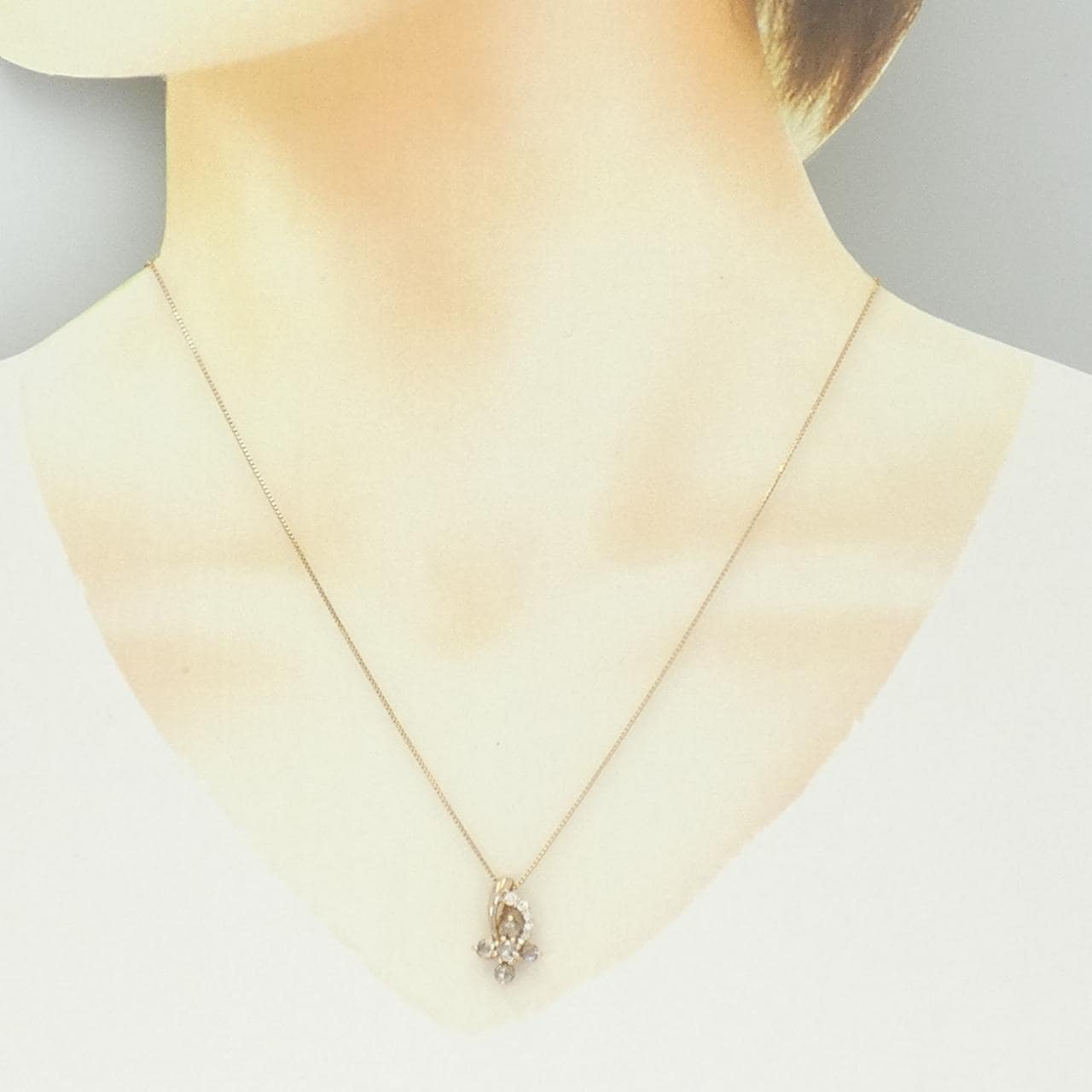K18YG ダイヤモンド ネックレス 0.53CT