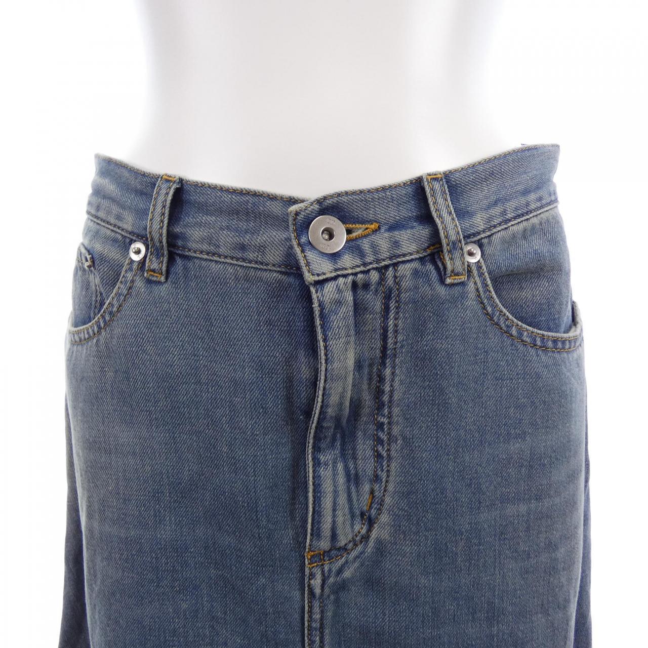 クリスチャンディオール CHRISTIAN DIOR コットンリネンデニム 642J47A3677 スカート