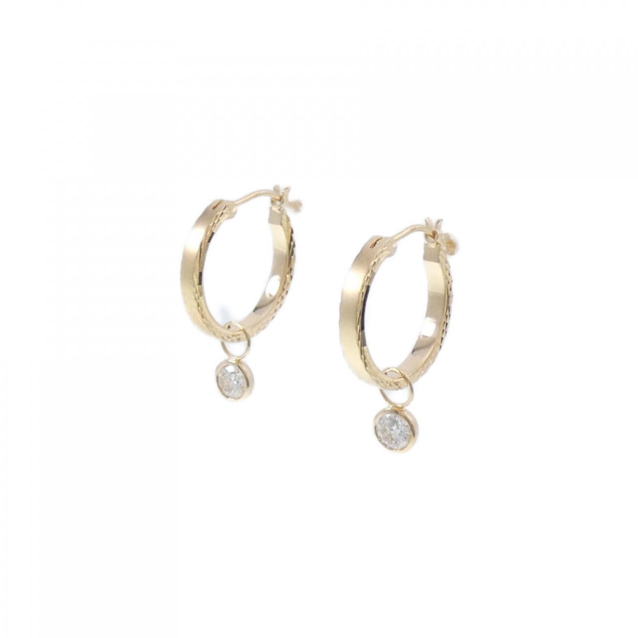 K18YG 2WAY Diamond earrings 0.42CT